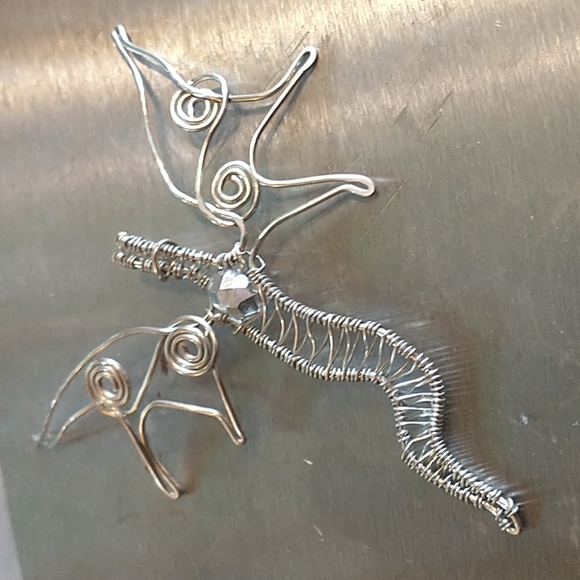 Hand Crafted Jewelry - NWT Gorgeous Tinned Copper Dragon Pendant